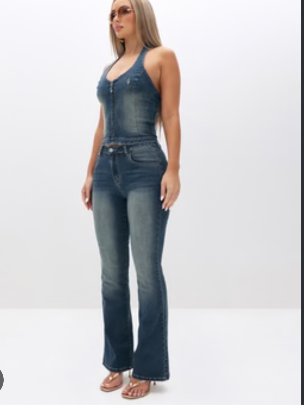 NWT Baby Phat Day Pond Mid Rise Stretch Flare Jeans Blue Y2K Style Retro Chic